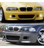 Kit Paragolpe + Carcasas Espejo Para Bmw E46 M3 Negro - Imagen 2