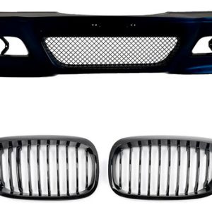 Kit Paragolpe + Parrillas Para Bmw E46 M3 Lci 02-05 Negro