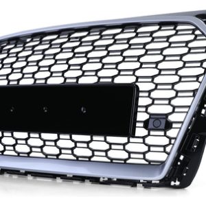Parrilla estilo Rs3 para Audi A3 8v 17-20 Negra con Borde Gris + Quattro