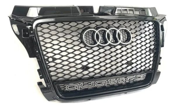 Parrilla Rs3 Audi A3 8p 08-13 Borde Negro Con Quattro Debajo Negro - Imagen 2