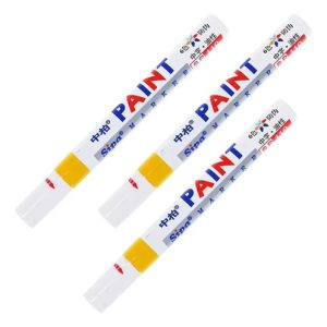 Set 3 Marcadores Pintura Permanente Artístico Color Amarillo Amarillo